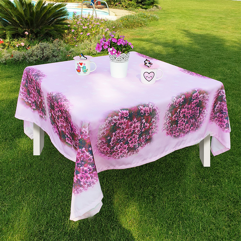 Pink Flowers Tablecloth